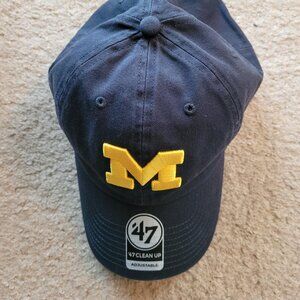 New, never worn Michigan Wolverines blue cotton baseball cap.
